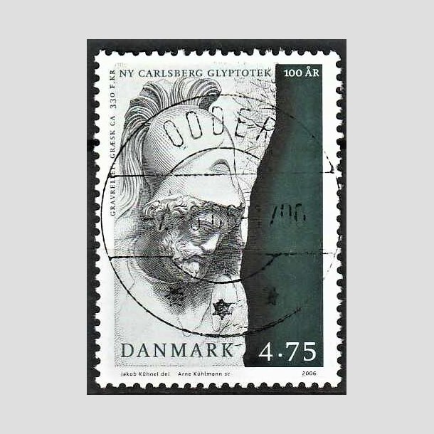 FRIMRKER DANMARK | 2006 - AFA 1474 - Glypoteket 100 r. - 4,75 Kr. Gravrelief - Pragt Stemplet Odder