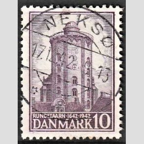 FRIM�RKER DANMARK | 1942 - AFA 273 - Rundet�rn 10 �re violet - Lux Stemplet Neks�