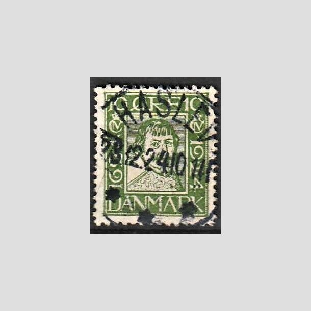 FRIMRKER DANMARK | 1924 - AFA 134 - Postjubilum 10 re grn - Lux Stemplet Haslev
