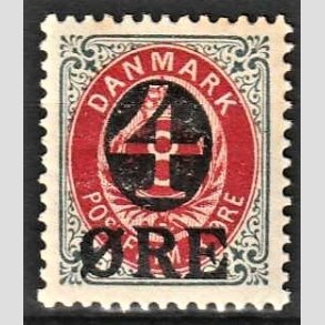 FRIMRKER DANMARK | 1904 - AFA 40B - 4/8 re gr/rd provisorier WM II - Postfrisk
