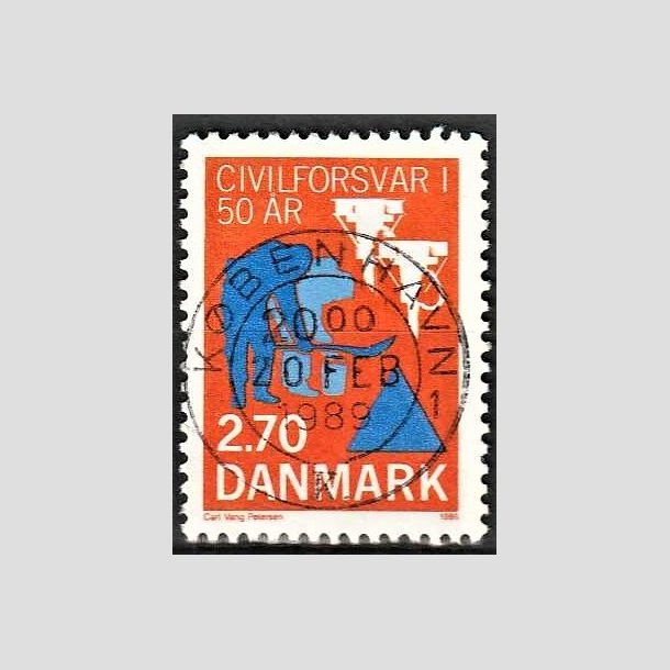 FRIMRKER DANMARK | 1988 - AFA 908 - Civilforsvaret 50 r. - 2,70 Kr. orange/bl - Pragt Stemplet 