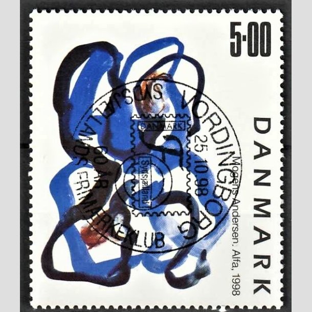 FRIMRKER DANMARK | 1998 - AFA 1188 - Mogens Andersen - 5,00 Kr. flerfarvet - Pragt Stemplet