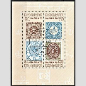 FRIM�RKER DANMARK | 1975 - AFA 606 - Hafniablok II Miniark - P�nt Stemplet