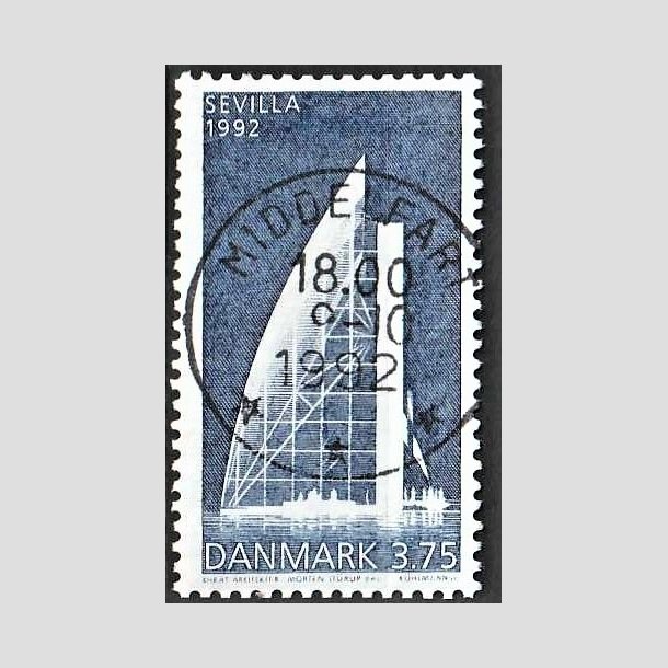 FRIMRKER DANMARK | 1992 - AFA 1026 - EXPO 92 i Sevilla - 3,75 Kr. bl - Pragt Stemplet