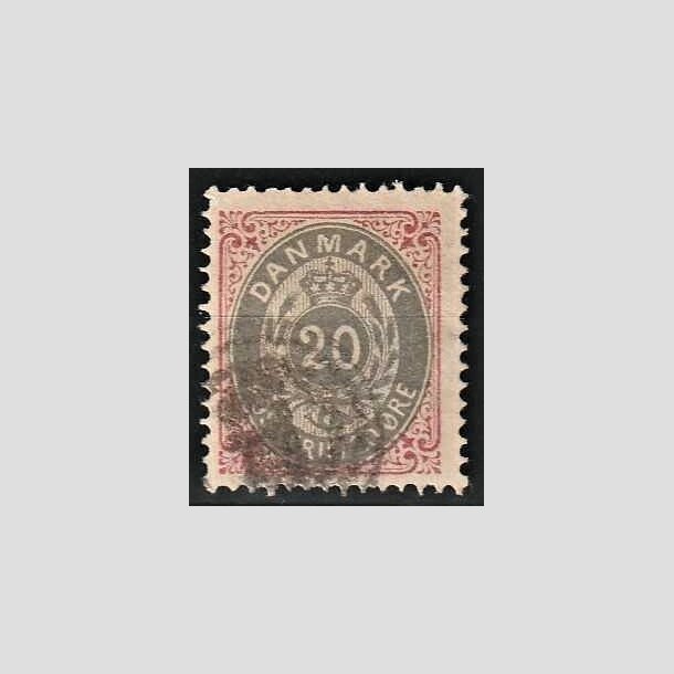 FRIMRKER DANMARK | 1875 - AFA 28y - 20 re rd/gr - Stemplet