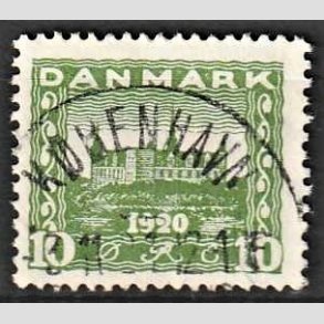 FRIM�RKER DANMARK | 1921 - AFA 115 - Genforening 10 �re gr�n - Lux Stemplet
