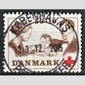 FRIMRKER DANMARK | 1969 - AFA 491 - Dans Rde Kors tillgsvrdi - 50 + 10 re brun/rd - Pragt Stemplet