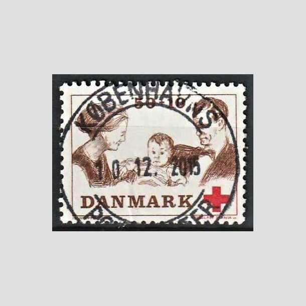 FRIMRKER DANMARK | 1969 - AFA 491 - Dans Rde Kors tillgsvrdi - 50 + 10 re brun/rd - Pragt Stemplet