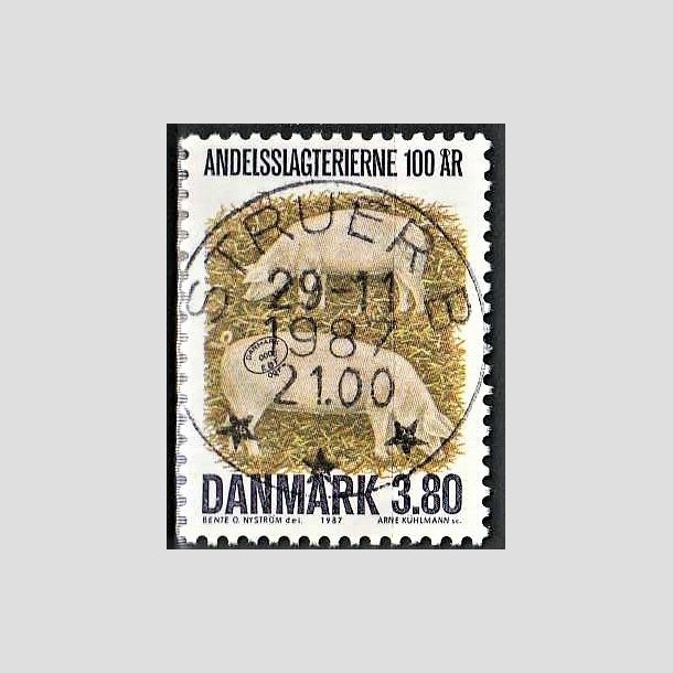 FRIMRKER DANMARK | 1987 - AFA 886 - Danske Andelsslagterier 100 r - 3,80 Kr. flerfarvet - Pragt Stemplet Struer