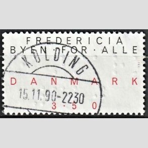 FRIMRKER DANMARK | 1990 - AFA 979 - Byen for alle - 3,50 Kr. sort/rd - Lux Stemplet