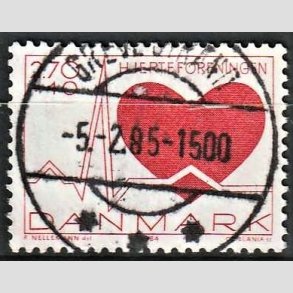 FRIMRKER DANMARK | 1984 - AFA 808 - Hjerteforeningen - 2,70 Kr. + 40 re rd - Pragt Stemplet