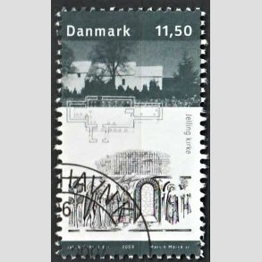 FRIMRKER DANMARK | 2003 - AFA 1366 - Kongernes Jelling - 11,50 Kr. Jelling Kirke - Pnt Stemplet
