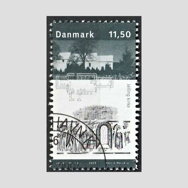 FRIMRKER DANMARK | 2003 - AFA 1366 - Kongernes Jelling - 11,50 Kr. Jelling Kirke - Pnt Stemplet
