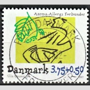 FRIMRKER DANMARK | 1997 - AFA 1146 - Astma-Allergi Forbundet - 3,75 + 0,50 Kr. flerfarvet - Pragt Stemplet