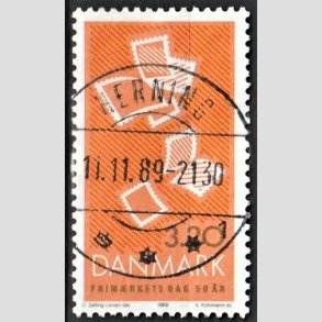 FRIM�RKER DANMARK | 1989 - AFA 951 - Frim�rkets Dag 50 �r - 3,20 Kr. flerfarvet - Pragt Stemplet Herning