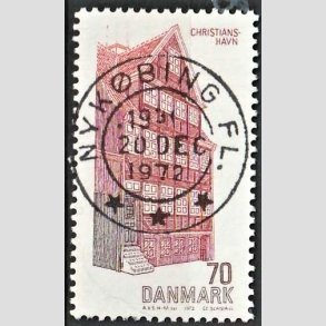 FRIM�RKER DANMARK | 1972 - AFA 540 - Dansk bygningskunst - 70 �re r�d/brun/brunr�d - Pragt Stemplet