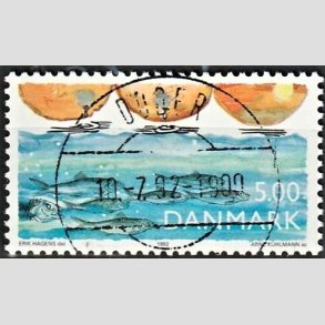 FRIM�RKER DANMARK | 1992 - AFA 1021 - Natur, Milj� og udvikling - 5,00 Kr. flerfarvet - Pragt Stemplet Odder