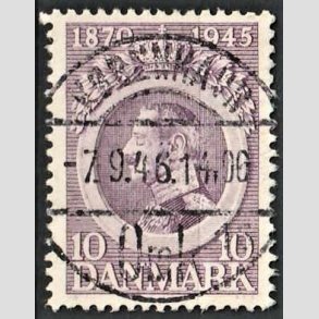 FRIM�RKER DANMARK | 1945 - AFA 290 - Chr. X 75 �r 10 �re violet - Pragt Stemplet 