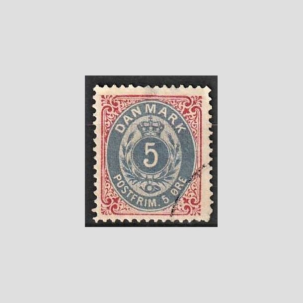 FRIMRKER DANMARK | 1875 - AFA 24 - 5 re rd/bl - Stemplet