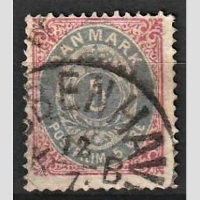 FRIM�RKER DANMARK | 1875 - AFA 24 - 5 �re r�d/bl� - Stemplet