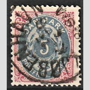 FRIM�RKER DANMARK | 1875 - AFA 24 - 5 �re r�d/bl� - Stemplet