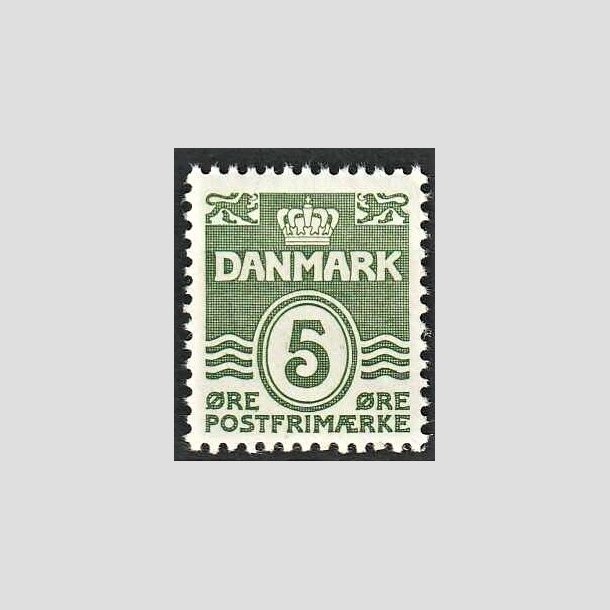 FRIMRKER DANMARK | 1937-38 - AFA 234 - Blgelinie 5 re grgrn - Postfrisk