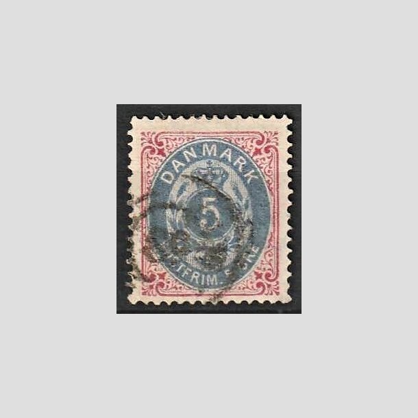 FRIMRKER DANMARK | 1875 - AFA 24 - 5 re rd/bl - Stemplet