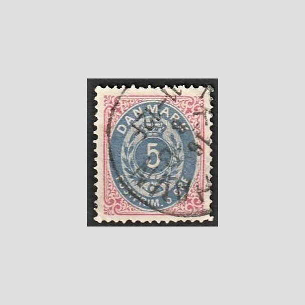 FRIMRKER DANMARK | 1875 - AFA 24 - 5 re rd/bl - Stemplet