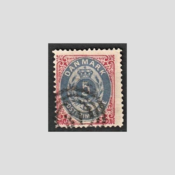 FRIMRKER DANMARK | 1875 - AFA 24 - 5 re rd/bl - Stemplet