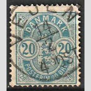 FRIM�RKER DANMARK | 1884-85 - AFA 36 - 20 �re bl� - Lux Stemplet Vejen