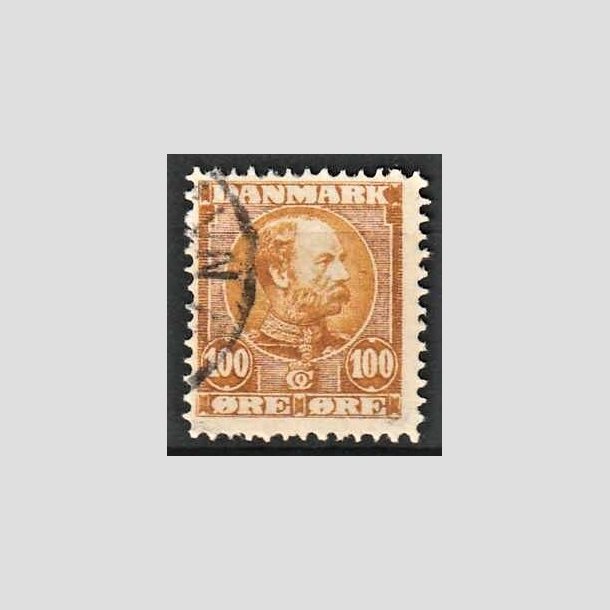 FRIMRKER DANMARK | 1904-05 - AFA 51 - Chr. IX 100 re gulbrun - Stemplet
