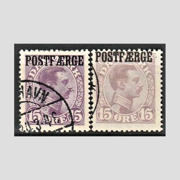 FRIMRKER DANMARK | 1919-20 - AFA 2+2a - 15 re violet Postfrge - Stemplet