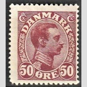 FRIMRKER DANMARK | 1913 - AFA 74 - Chr. X 50 re vinrd - Ubrugt