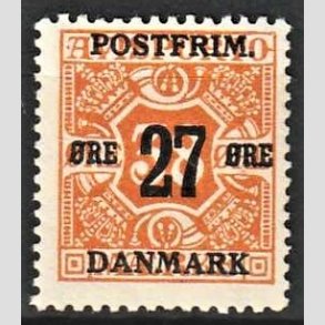 FRIMRKER DANMARK | 1918 - AFA 92 - 27 re/38 re orange - Postfrisk