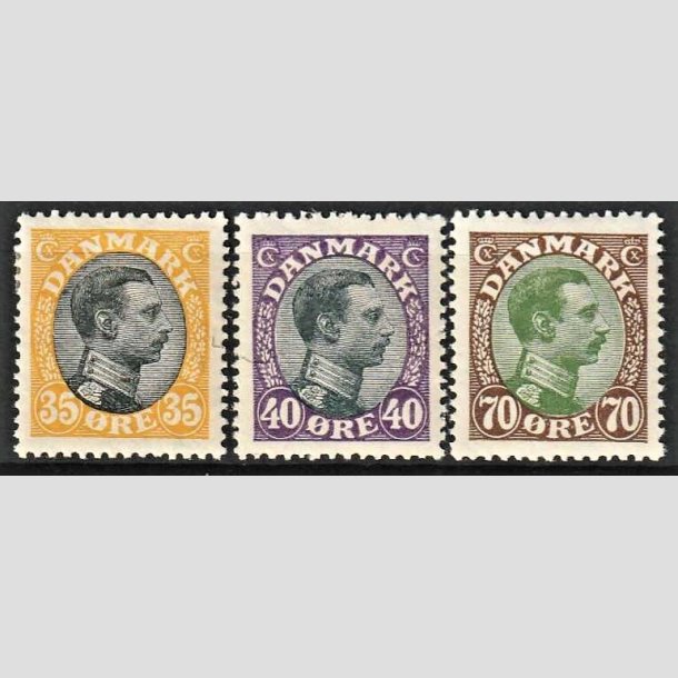 FRIMRKER DANMARK | 1918-20 - AFA 104,105,108 - Chr. X - 35,40 og 70 re - Ubrugt