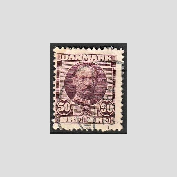 FRIMRKER DANMARK | 1907 - AFA 58 - Frederik VIII 50 re rdlilla - Stemplet