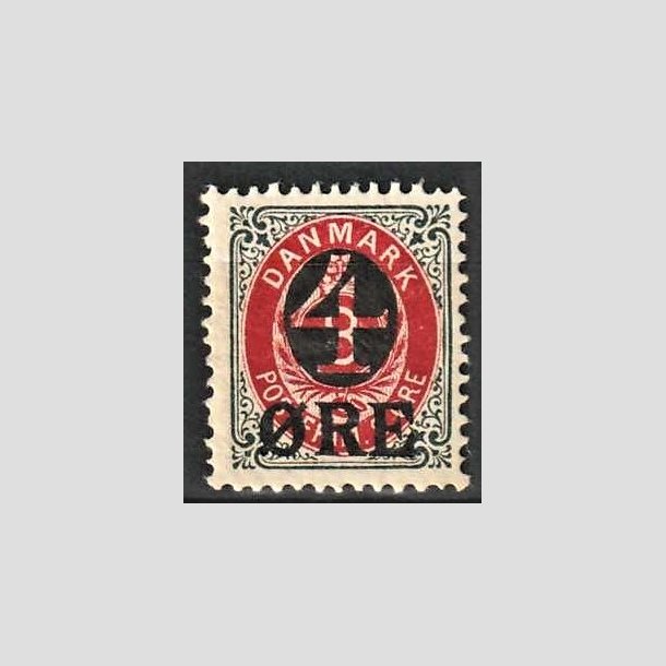 FRIMRKER DANMARK | 1904 - AFA 40B - 4/8 re gr/rd provisorier WM II - Ubrugt