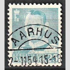 FRIMRKER DANMARK | 1952-53 - AFA 336 - Fr. IX 25 re lysbl - Lux Stemplet