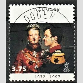FRIM�RKER DANMARK | 1997 - AFA 1135 - 25 �rs jubil�um - 3,75 Kr. flerfarvet - Pragt Stemplet Odder