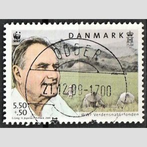 FRIMRKER DANMARK | 2009 - AFA 1570 - WWF - 5,50 + 0,50 Kr. flerfarvet - Pragt Stemplet Odder