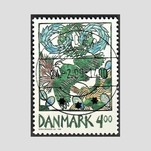 FRIMRKER DANMARK | 1999 - AFA 1204 - Forrsbebudere - 4,00 Kr. Vibe - Lux Stemplet Odder