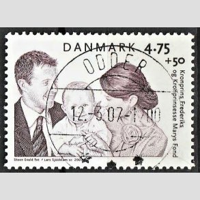 FRIMRKER DANMARK | 2007 - AFA 1496 - Kronprinseparrets fond - 4,75 + 0,50 Kr. Kronprinsefamilien - Pragt Stemplet Odder