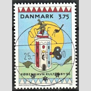 FRIMRKER DANMARK | 1996 - AFA 1107 - Kbenhavn Kulturby 96 - 3,75 Kr. flerfarvet - Pragt Stemplet Odder
