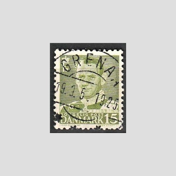 FRIMRKER DANMARK | 1948-50 - AFA 306 - Fr. IX 15 re grn - Lux Stemplet Grenaa