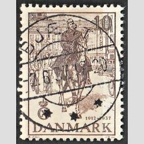FRIM�RKER DANMARK | 1937 - AFA 240 - Chr. X 25 �re jubil�um 10 �re brun - Lux Stemplet Bj�rt