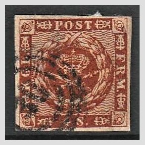 FRIMRKER DANMARK | 1858-62 - AFA 7 - 4 Skilling brun - Stemplet