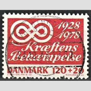 FRIMRKER DANMARK | 1978 - AFA 668 - Krftens Bekmpelse 50 r - 120 + 20 re rd - Pragt Stemplet Vordingborg