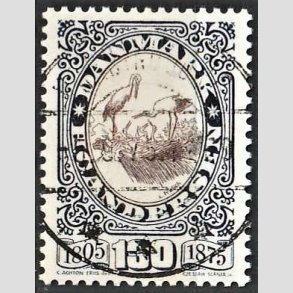 FRIM�RKER DANMARK | 1975 - AFA 596 - H.C. Andersen - 130 �re bl�/brun - Lux Stemplet Vordingborg