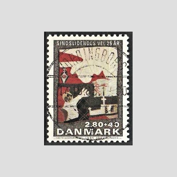 FRIMRKER DANMARK | 1985 - AFA 843 - Sindslidendes Vel - 2,80 Kr. + 40 re flerfarvet - Pragt Stemplet Vordingborg