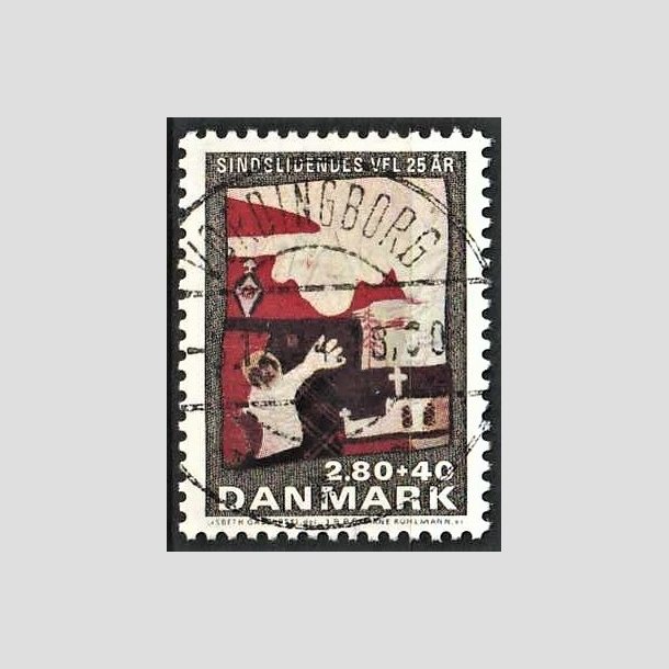 FRIMRKER DANMARK | 1985 - AFA 843 - Sindslidendes Vel - 2,80 Kr. + 40 re flerfarvet - Pragt Stemplet Vordingborg